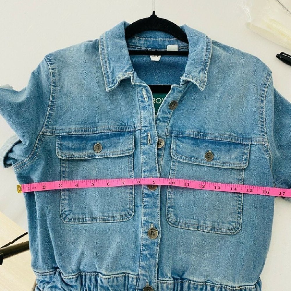Roxy BNWT Blue Denim Playsuit Jumpsuit Women's Size XS RRP $119.99 - Picture 5 of 9